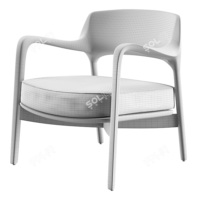 Elegant Porada Louis Armchair 3D model image 6