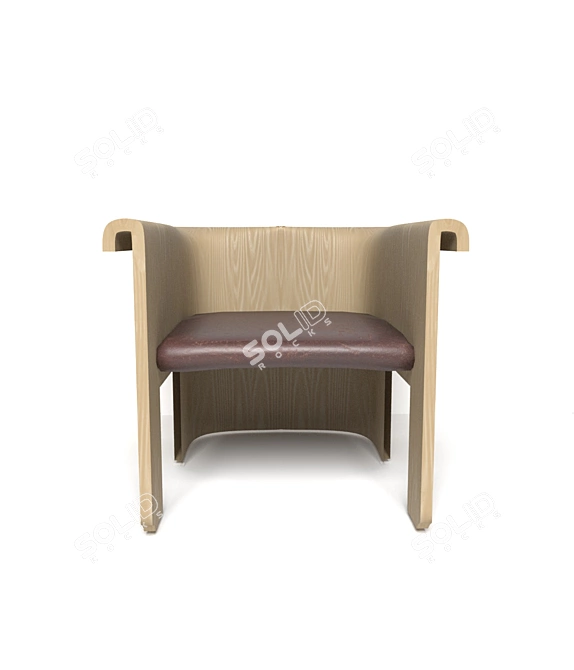 Elegant Velvet Armchair 3D model image 1
