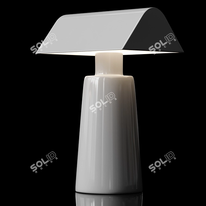 Elegant Caret Lamp in Dark Burgundy & Silk Grey 3D model image 2