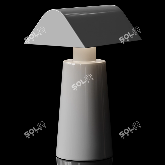 Elegant Caret Lamp in Dark Burgundy & Silk Grey 3D model image 3