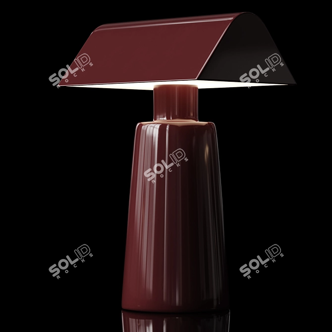 Elegant Caret Lamp in Dark Burgundy & Silk Grey 3D model image 4