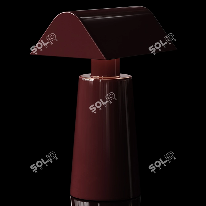 Elegant Caret Lamp in Dark Burgundy & Silk Grey 3D model image 5