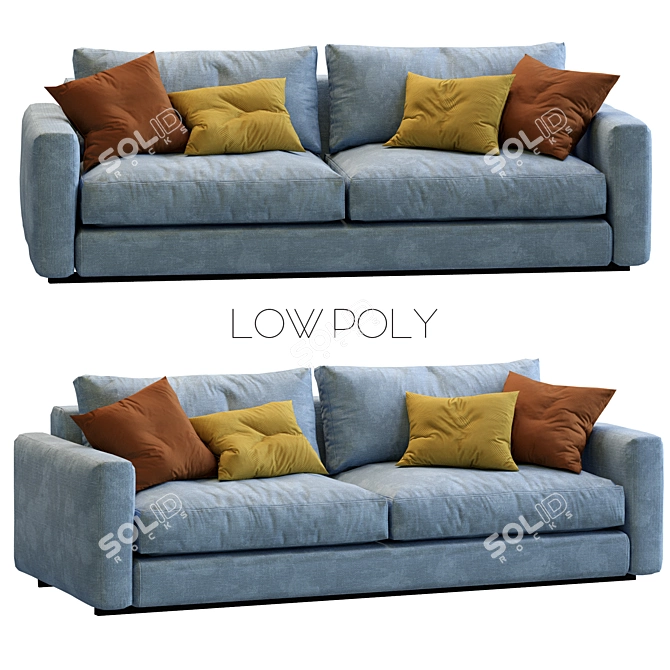 Ferlea Low-Poly Sofa: Minimalist Comfort 3D model image 2