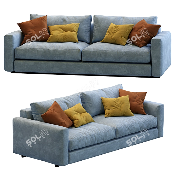 Ferlea Low-Poly Sofa: Minimalist Comfort 3D model image 3