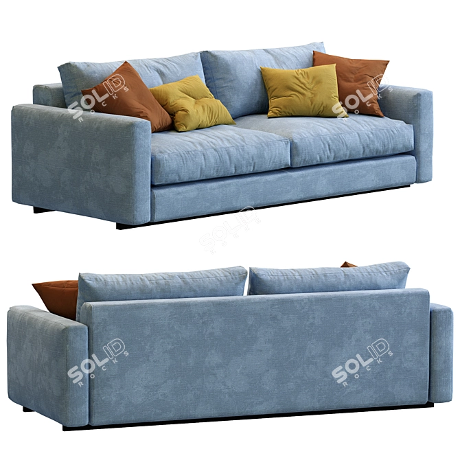 Ferlea Low-Poly Sofa: Minimalist Comfort 3D model image 4