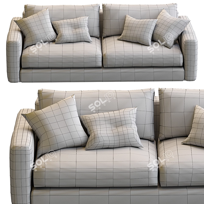 Ferlea Low-Poly Sofa: Minimalist Comfort 3D model image 5