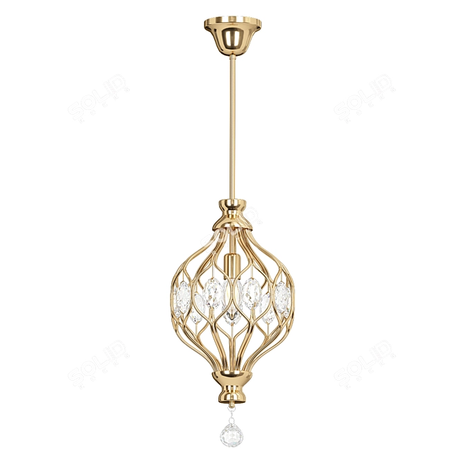 Elegant Crystal Pendant Lights 3D model image 3
