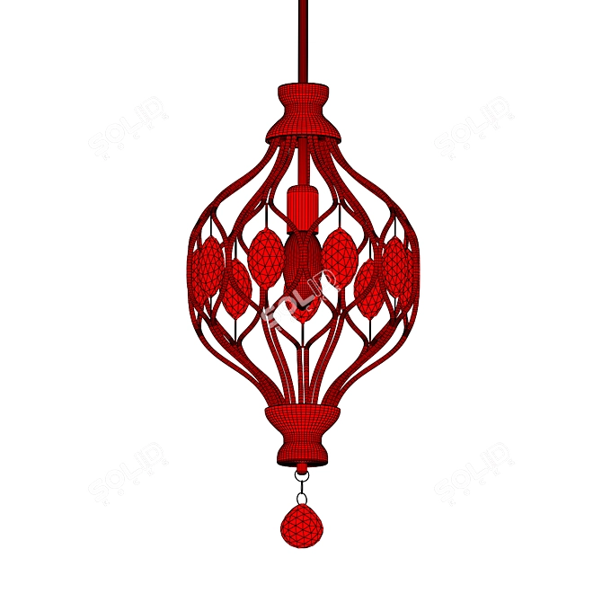 Elegant Crystal Pendant Lights 3D model image 4