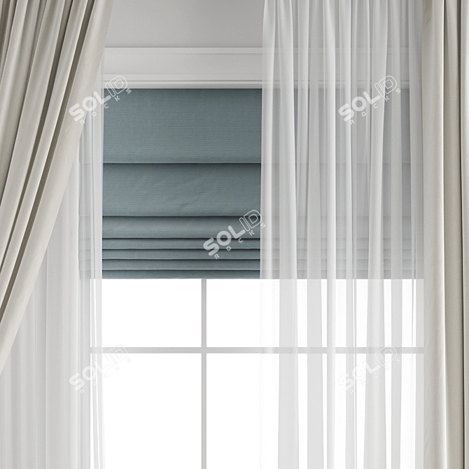 Poly Curtain: High-Quality Model 3D model image 3