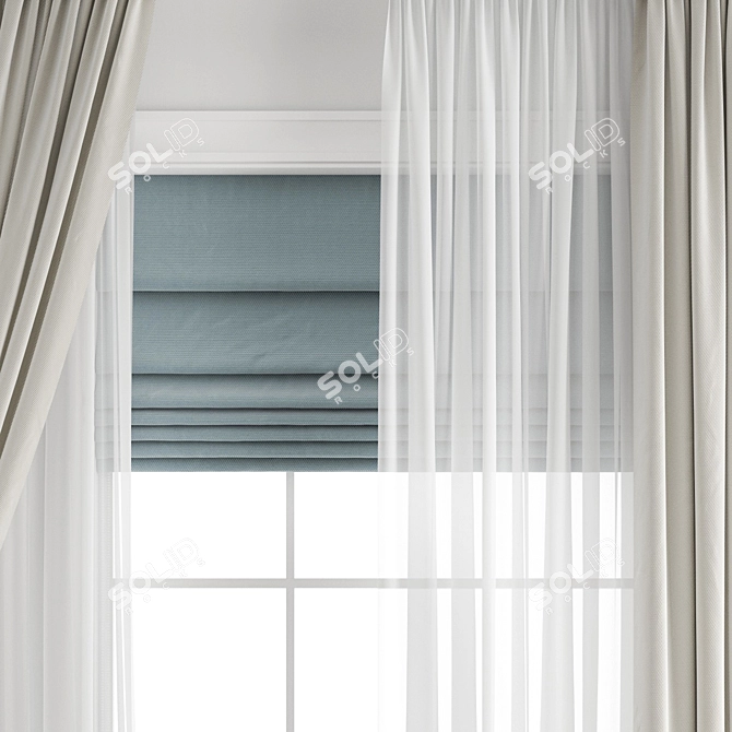 Poly Curtain: High-Quality Model 3D model image 8