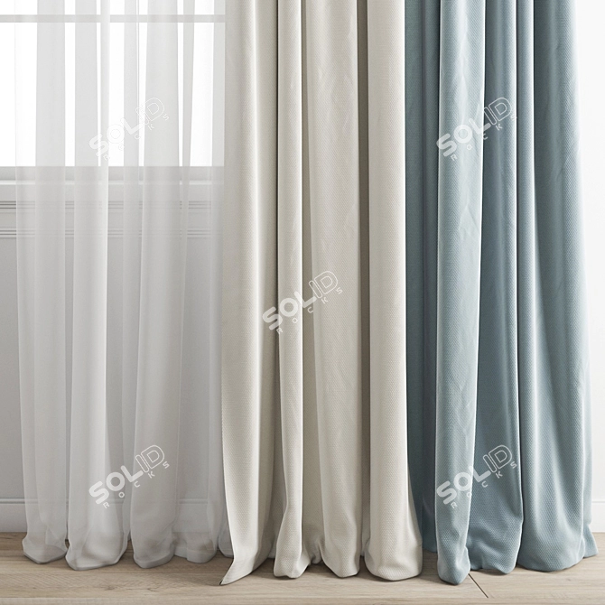 Poly Curtain: High-Quality Model 3D model image 9