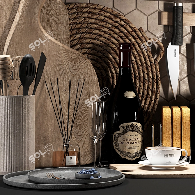 Elegant Kitchen Decor Set 3D model image 4