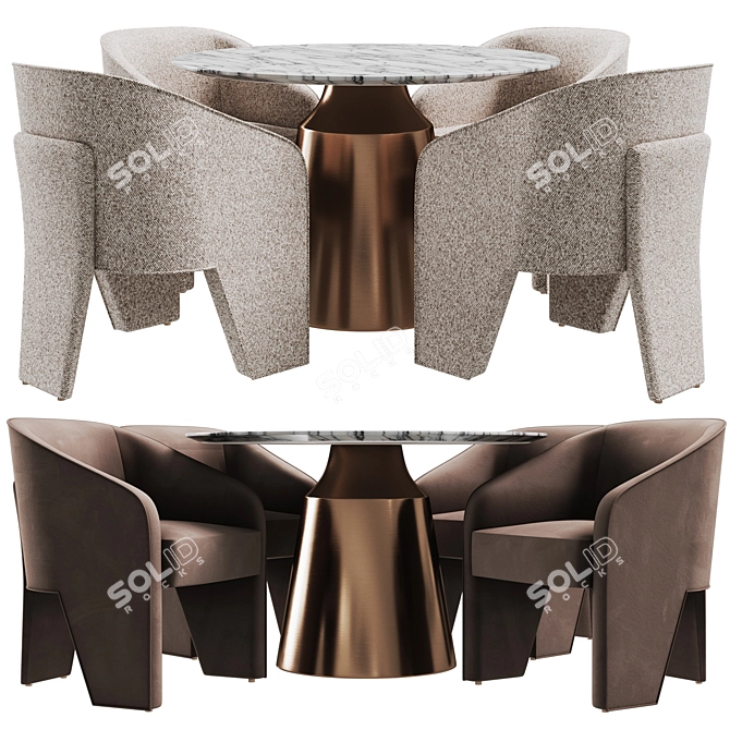  Pronard Cosmo + VASSALLO: Stylish Dining Set 3D model image 1