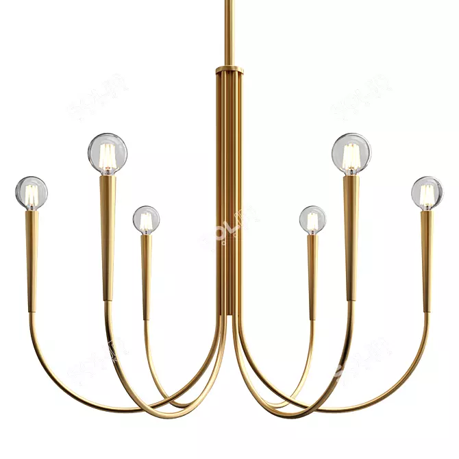 Elegant Crystal Chandelier: 12-Light Luxe Lighting 3D model image 1