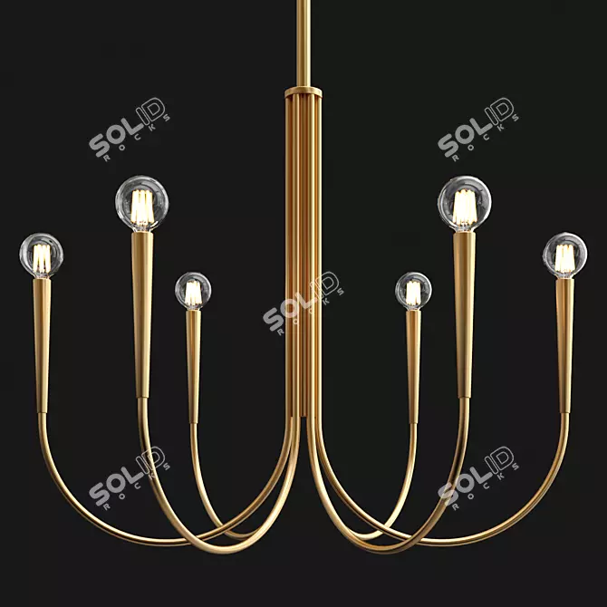 Elegant Crystal Chandelier: 12-Light Luxe Lighting 3D model image 2
