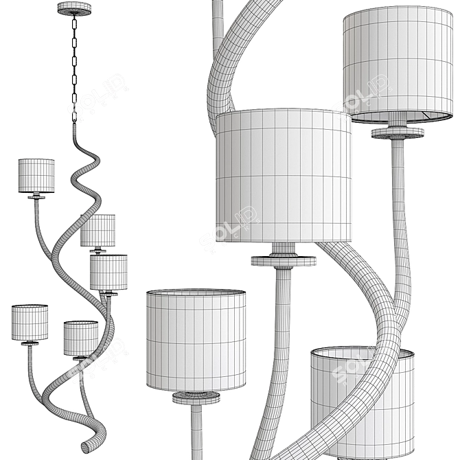 Elegant Alouette Chandelier - Timeless Beauty 3D model image 2