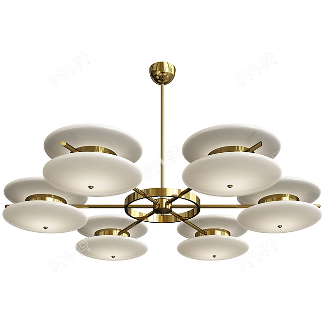 Elegant Italian Murano Glass Chandelier 3D model image 1