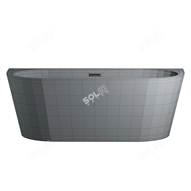 Apollo Curved Back To Wall Bath 3D model image 2