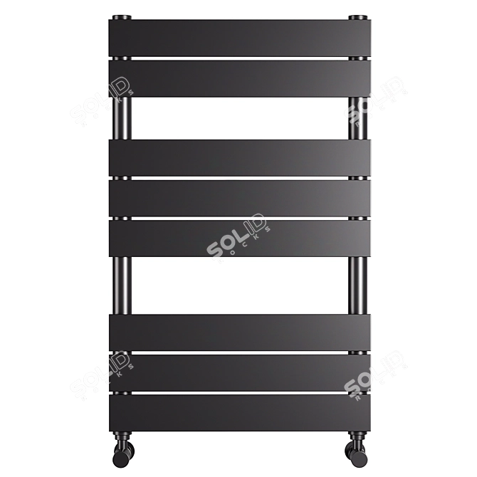 Modern Matte Black Heated Towel Rail 3D model image 1