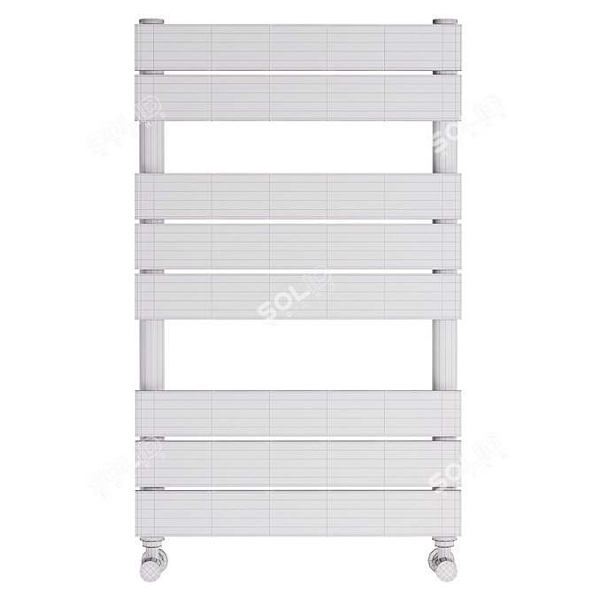 Modern Matte Black Heated Towel Rail 3D model image 2