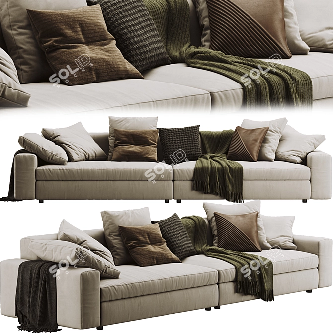 Modern Poliform Dune Sofa: Innovative Design 3D model image 1