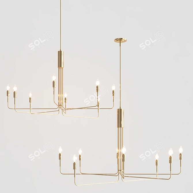 Elegant Candelabra Chandelier 3D model image 2