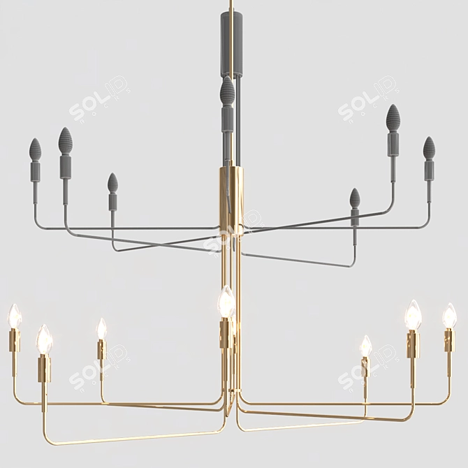 Elegant Candelabra Chandelier 3D model image 3