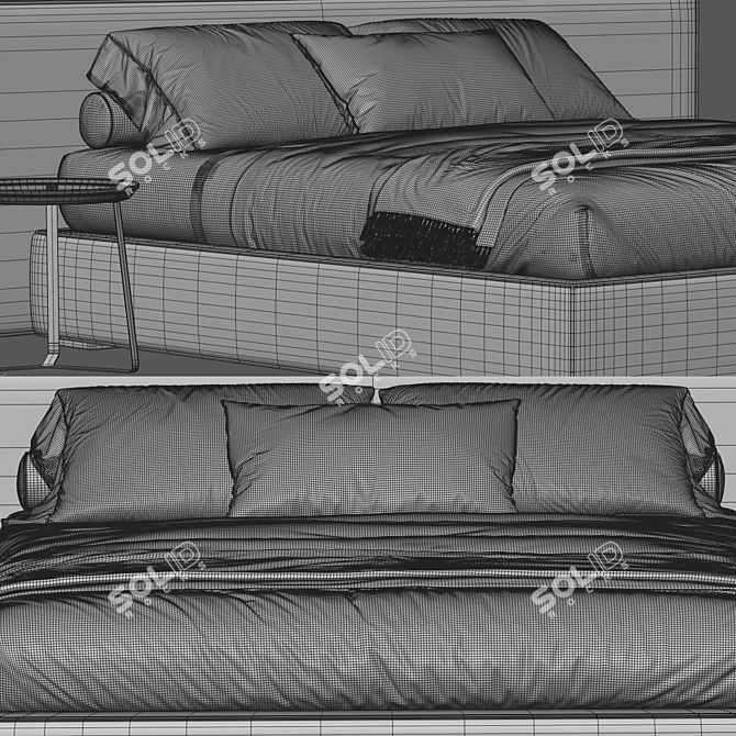 Stylish Felis Bowie Bed: A Perfect Blend of Comfort and Elegance 3D model image 3