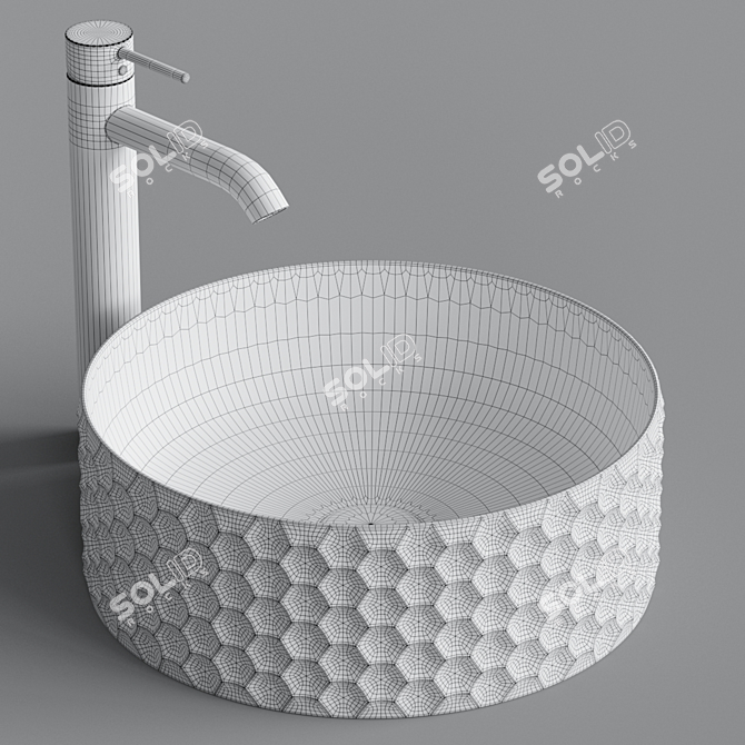 ArtCeram ESAGONO OSL013: Stylish Round Sink 3D model image 3