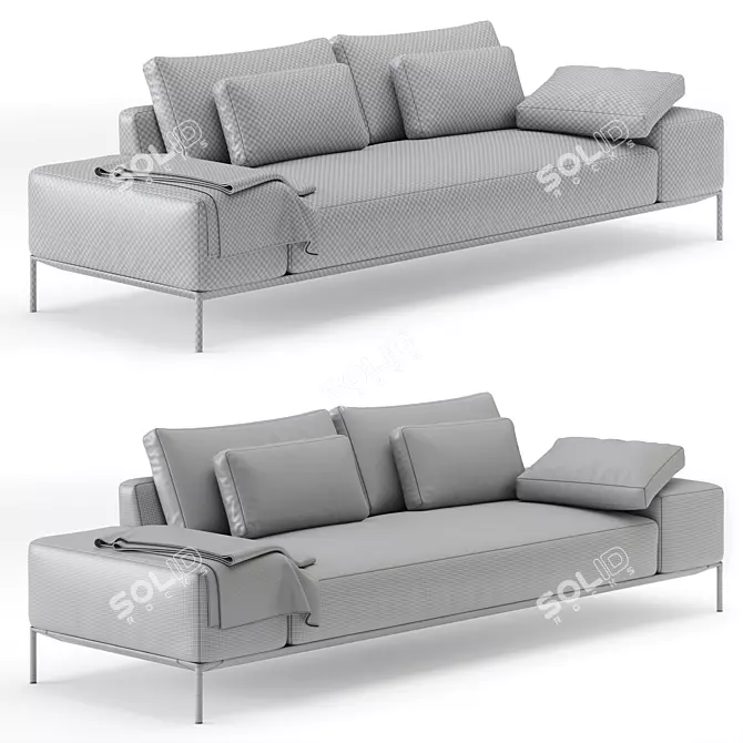 Dizzy B: Modern Modular Sofa with Wide Armrests 3D model image 5