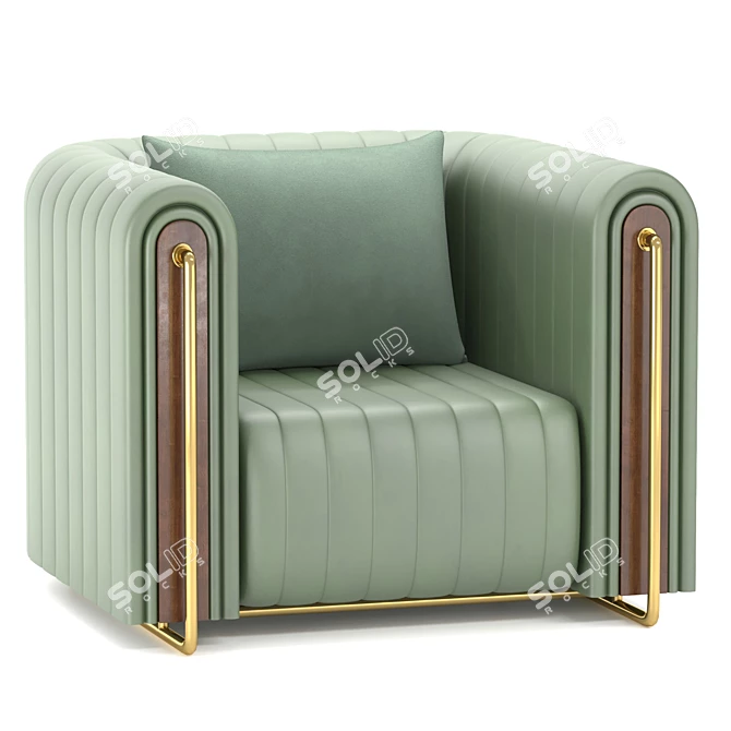 Modern River Armchair 3D model image 1