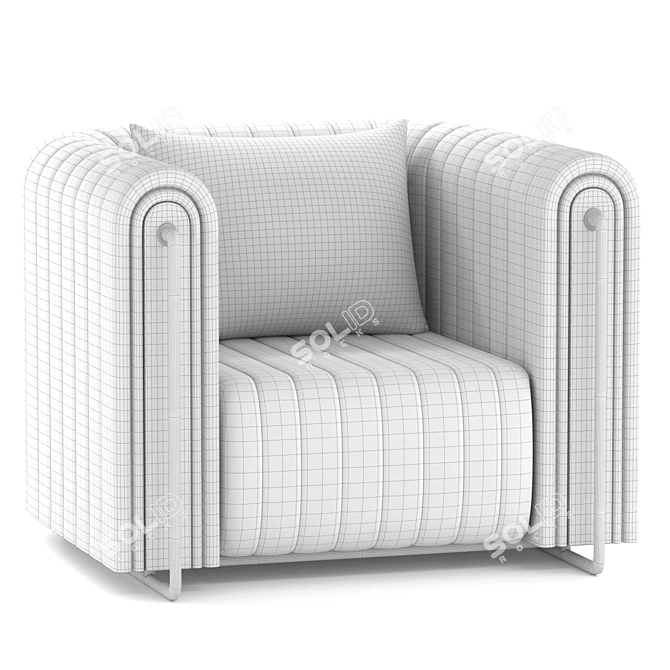 Modern River Armchair 3D model image 2