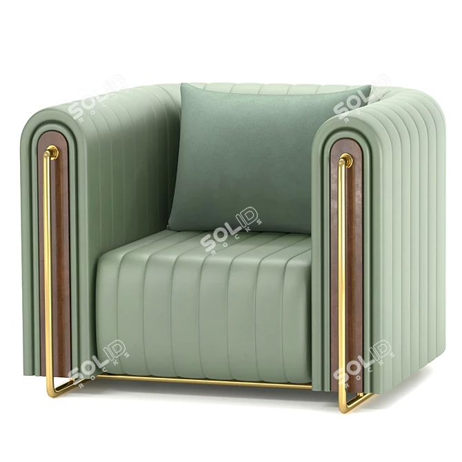 Modern River Armchair 3D model image 3