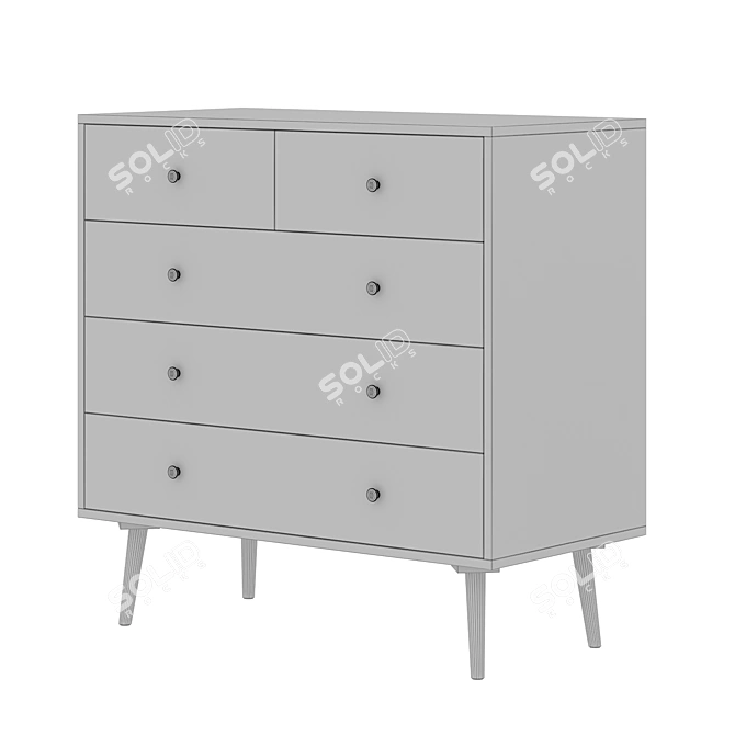 Berber Chest of Drawers with Five Print Boxes 3D model image 3