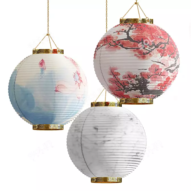 Exquisite Chinese Lanterns Collection 3D model image 2