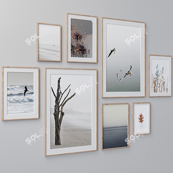 Elegant Framed Wall Art Set 3D model image 3