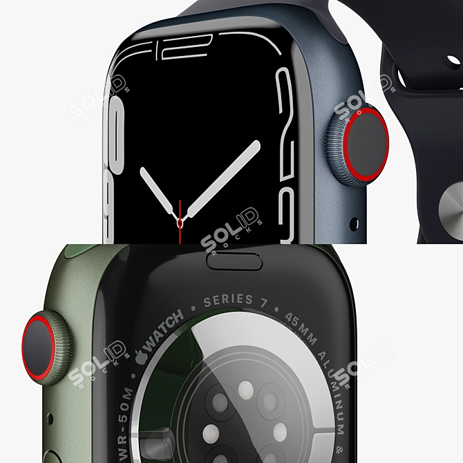 Sleek Apple Watch 7: Colors Galore! 3D model image 5