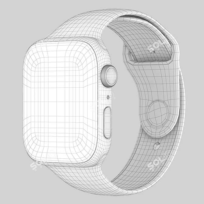 Sleek Apple Watch 7: Colors Galore! 3D model image 7