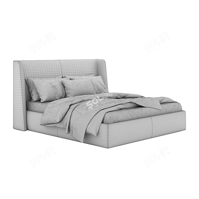 Boston Bed: Stylish and Spacious 3D model image 3