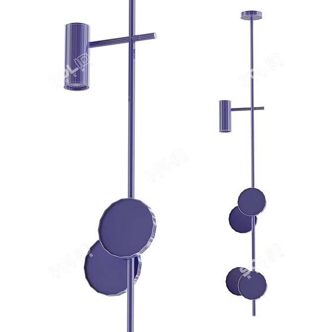 Golden Extendable Pole 3D model image 4