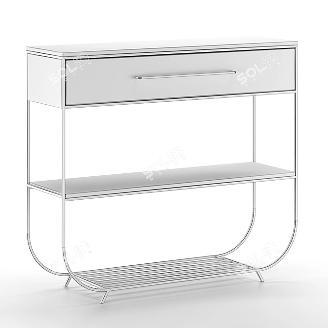 Sleek Hall Oak Console by The Sarai 3D model image 2