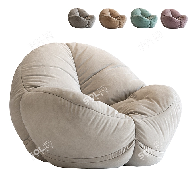 Ultimate Comfort Cloth Bean Bag 3D model image 1