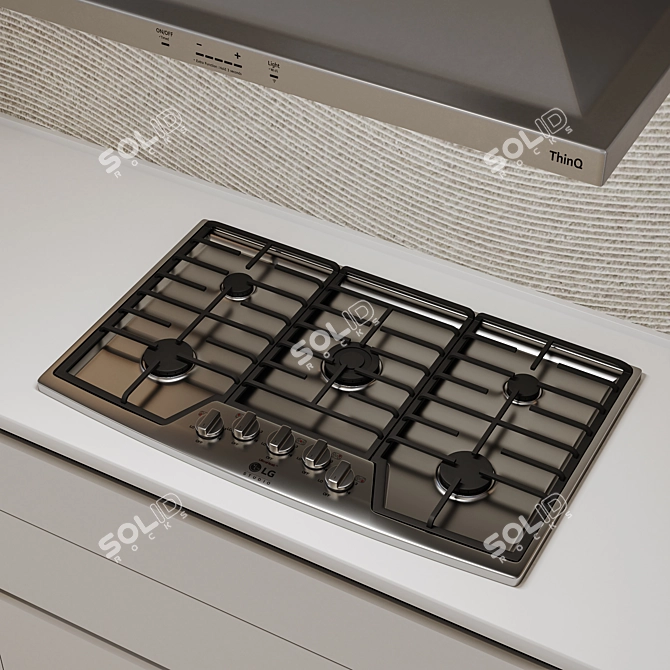 LG Modern Kitchen Set 3D model image 5