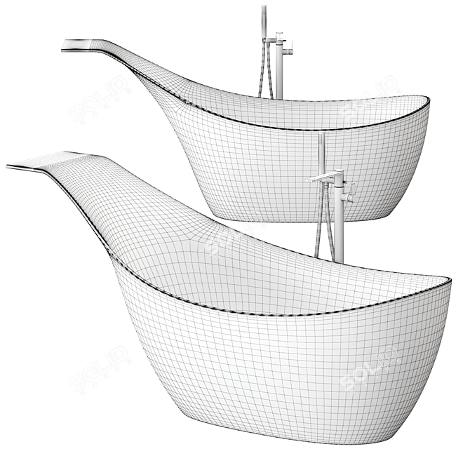 Novello Love: Luxury Bathtub with Vray and Corona 3D model image 2