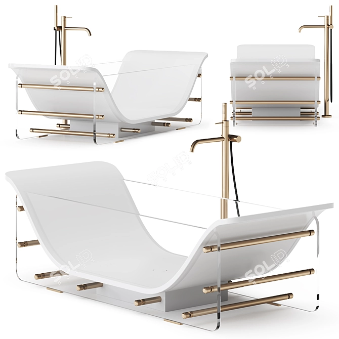 Sleek and Stylish Chaise Longue: Rive Gauche by Moma Design 3D model image 1