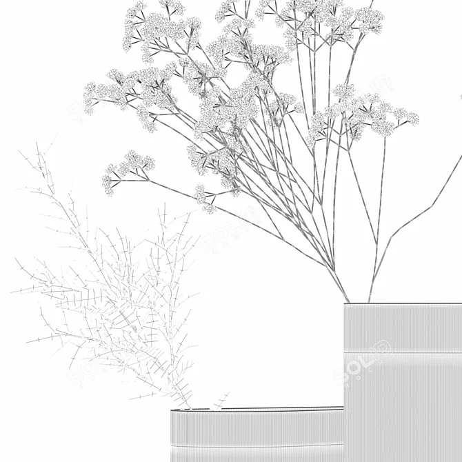 Floral Fantasy Bouquet 3D model image 5