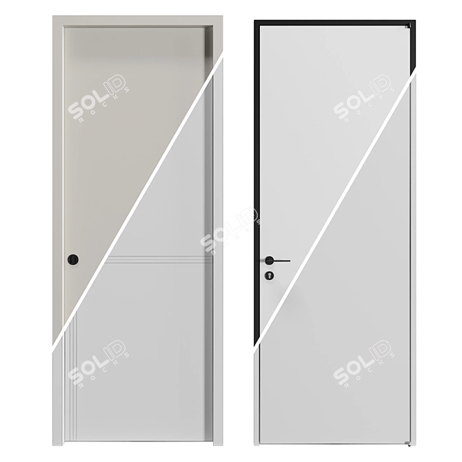 Glamorous Glass Italia Doors Set 3D model image 5