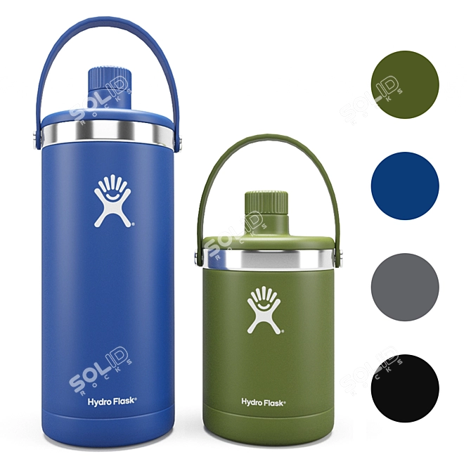 Hydro Flask Oasis Combo: 64 Oz & 128 Oz 3D model image 1