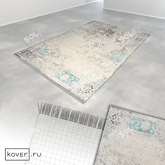 Ethnic-inspired Ruined Classic Rugs 3D model image 2