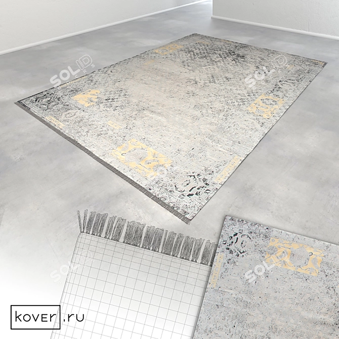 Ethnic-inspired Ruined Classic Rugs 3D model image 3